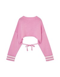 Preppy Style Tie Knit Crop Top