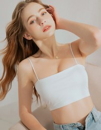 Airy Cooling Padded Tube Camisole With Straps Bra Top