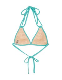 【PUSH UP】3Way Textured Neon Color Bikini Top With Double Strap And Bra Padded