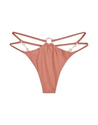 Slim Strap Cross Gold Buckle Bikini Bottom