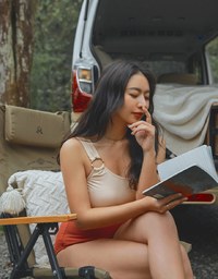 【PUSH UP 】 One-shoulder Color Block One-piece Swimsuit Bra Padded