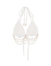 【PUSH UP】2Way Mermaid Rhinestone Chain Double Strap Bikini