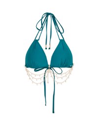 【PUSH UP】2Way Mermaid Rhinestone Chain Double Strap Bikini