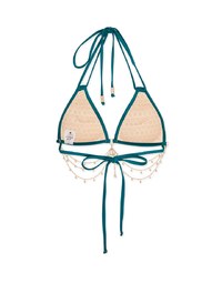 【PUSH UP】2Way Mermaid Rhinestone Chain Double Strap Bikini