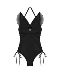 【Lisa's Design】Tall Girl- Angel's Wings One-Piece Swimsuit Push Up Bra Padded ( Extended Bodice Length )