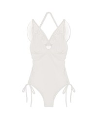【Lisa's Design】Tall Girl- Angel's Wings One-Piece Swimsuit Push Up Bra Padded ( Extended Bodice Length )