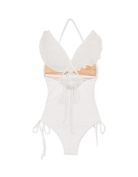 【Lisa's Design】Tall Girl- Angel's Wings One-Piece Swimsuit Push Up Bra Padded ( Extended Bodice Length )