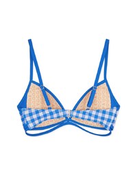 【I am CIRCLE】PUSH IN Contrast Color Paid Bikini Top Bra Padded