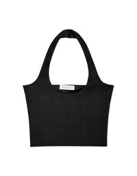 Halter Knit Low Back Vest Bra Top
