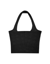 Halter Knit Low Back Vest Bra Top