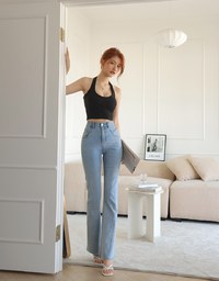 Halter Knit Low Back Vest Bra Top