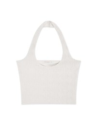 Halter Knit Low Back Vest Bra Top