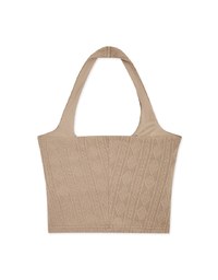Halter Knit Low Back Vest Bra Top