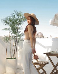 Halter Knit Low Back Vest Bra Top