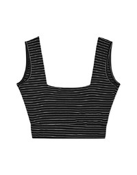 Striped Hollow Low Back Vest (With Padding)
