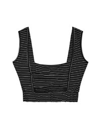 Striped Hollow Low Back Vest (With Padding)