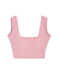 Striped Hollow Low Back Vest (With Padding)