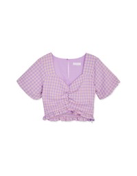 Sweetheart Neck Ruffled Hem Crop Top