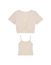 Two-Piece Knot Knit Crop Top