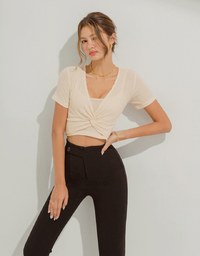 Two-Piece Knot Knit Crop Top