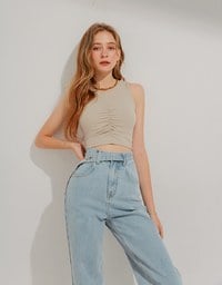 Smocked Cropped Tank Top
