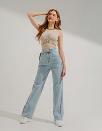 Smocked Cropped Tank Top