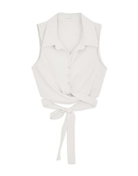 Lapel Knot Blouse Shirt Top