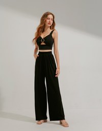 Hollow Wide Shoulder Short Vest (With Chest Pad)