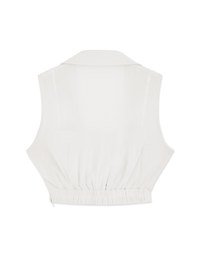 Open Collar Sheer Chiffon Vest (With Padding)
