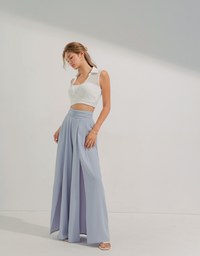 Open Collar Sheer Chiffon Vest (With Padding)