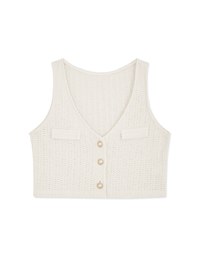 Beaded Knit Crop Tank Top