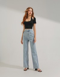 Halter Neck Cutout Crop Top