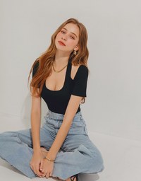 Halter Neck Cutout Crop Top