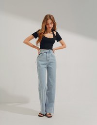 Halter Neck Cutout Crop Top