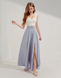 Sheer Strap Pearl Buckle Tank Top (With Padding)