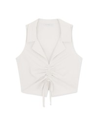 Lapel Drawstring Tank Top