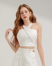 Cross Neck Tank Bra Padded Top (With Padding)