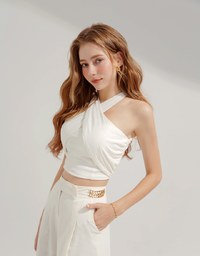 Cross Neck Tank Bra Padded Top (With Padding)