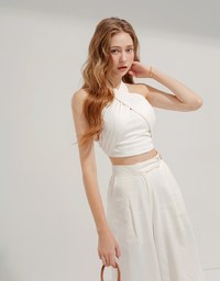 Cross Neck Tank Bra Padded Top (With Padding)