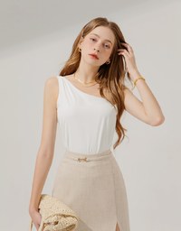 One-Shoulder Chiffon Top
