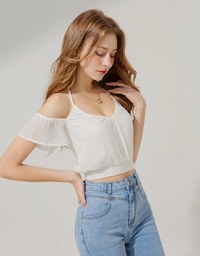 Chiffon Hollow Tie Top
