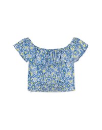 2WAY Flat Lotus Leaf Floral Top (With Padding)