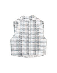 Chic Bead Button Tweed Vest