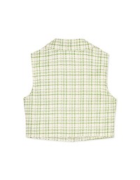Chic Bead Button Tweed Vest