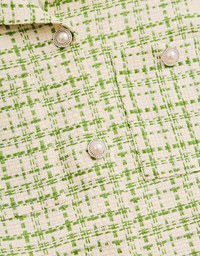Chic Bead Button Tweed Vest