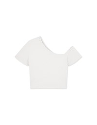 Sloping Shoulder Hollow Top (With Padding)