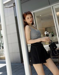 Houndstooth Cami Vest (With Padding)