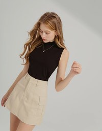 Silky Cooling Turtleneck Basic Tank Top Modal Fabric