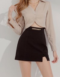 Trendy Gold Chain A-Line Skorts