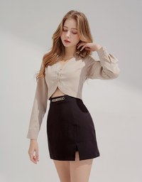 Trendy Gold Chain A-Line Skorts